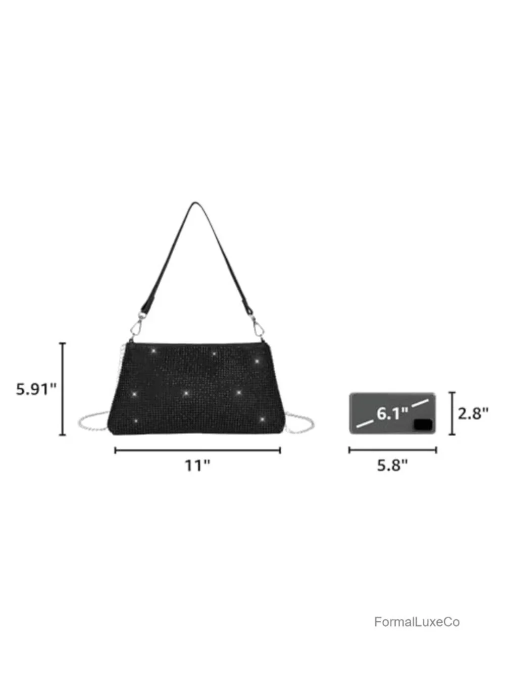 Bling Rhinestone Evening Clutch Purse Women Prom Party Wedding Crossbody Bag